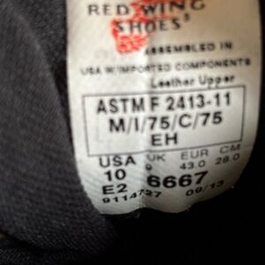 Red Wing Steel Toe Leather Mens Work Boots